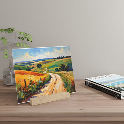 Lazy Country Road #3 - Gallery Board with Stand