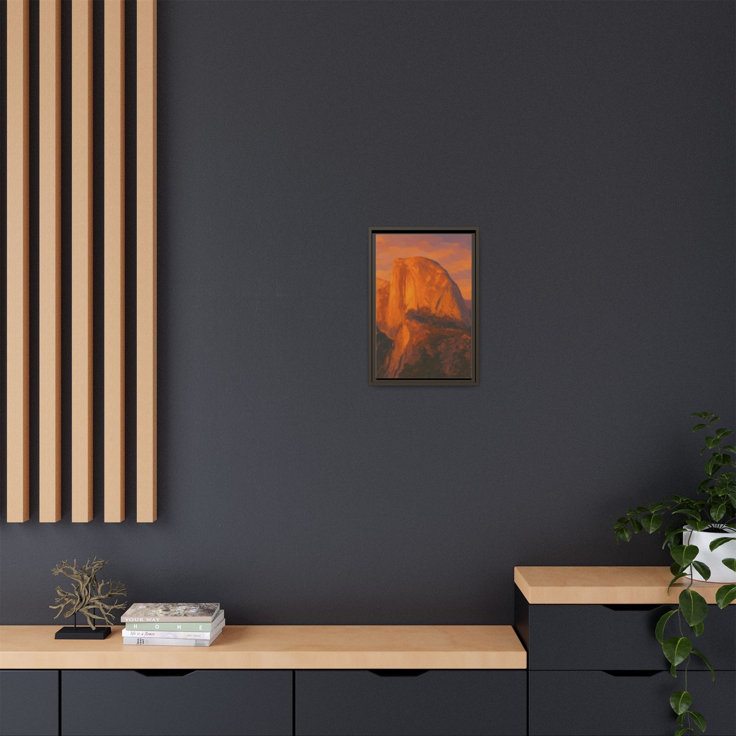 Sunset Over Half Dome - Framed Canvas