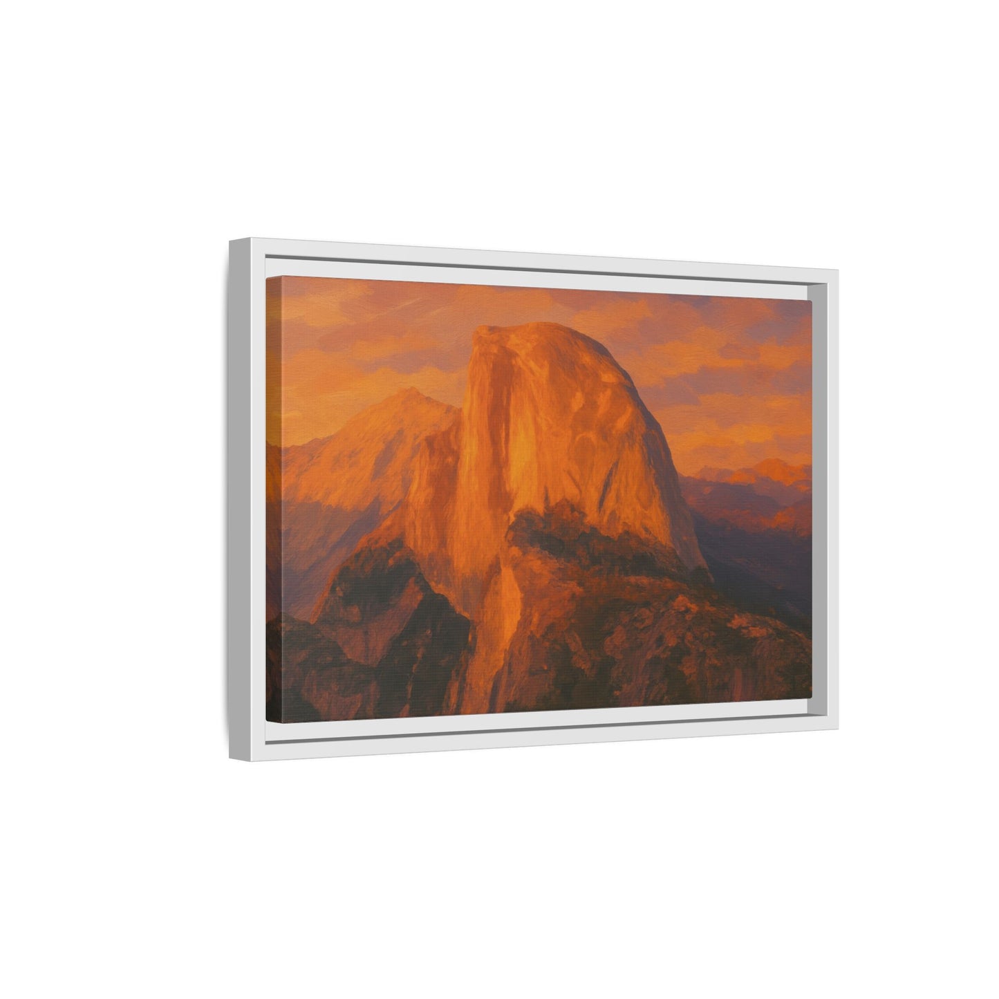 Sunset Over Half Dome - Framed Canvas