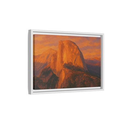 Sunset Over Half Dome - Framed Canvas