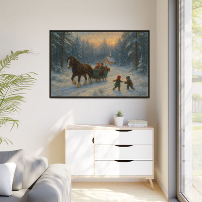 Winter Fun - Framed Canvas