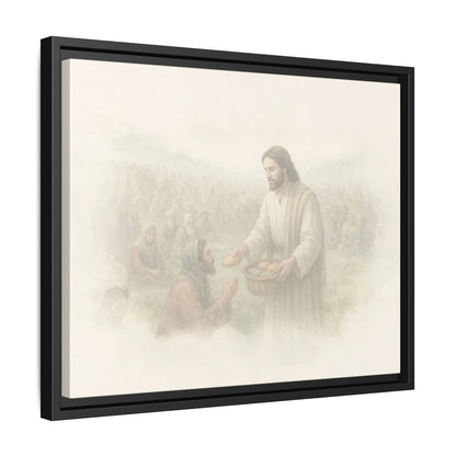Jesus Feeds The 5,000 - Framed Canvas