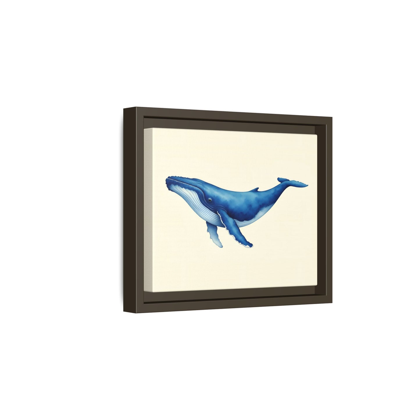 Blue Whale Watercolor - Framed Canvas
