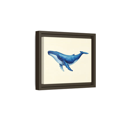 Blue Whale Watercolor - Framed Canvas
