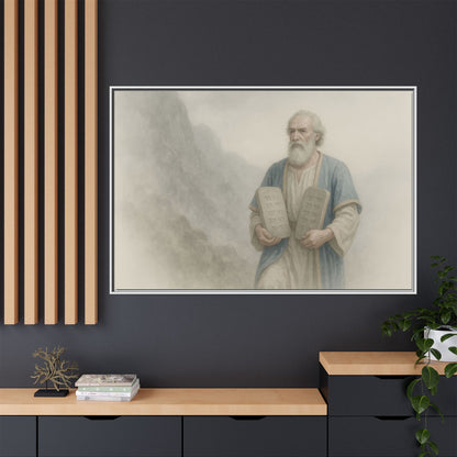 Moses Comes Down from the Mountain - Framed Canvas