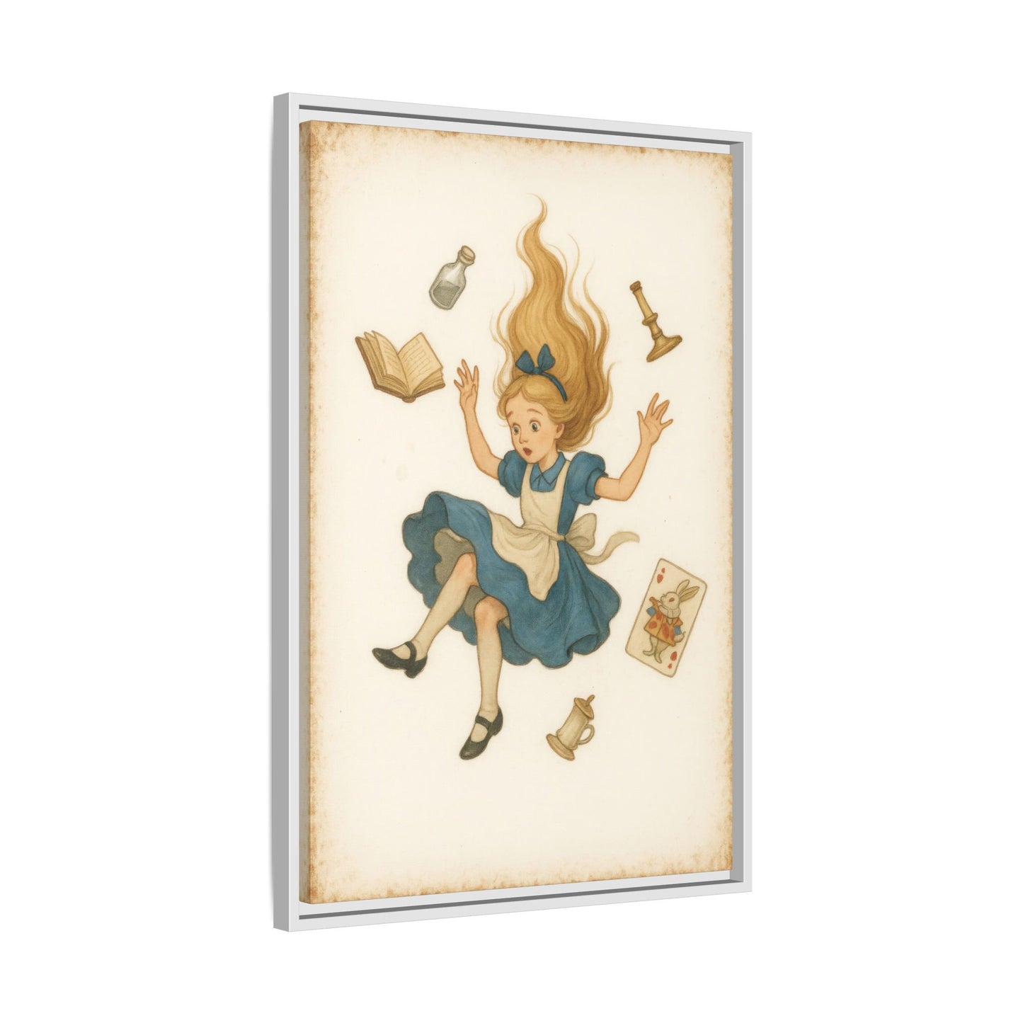 Alice Down the Rabbit Hole - Framed Canvas