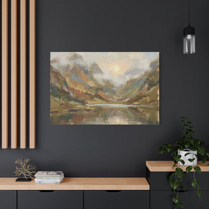Misty Mountain Lake Canvas