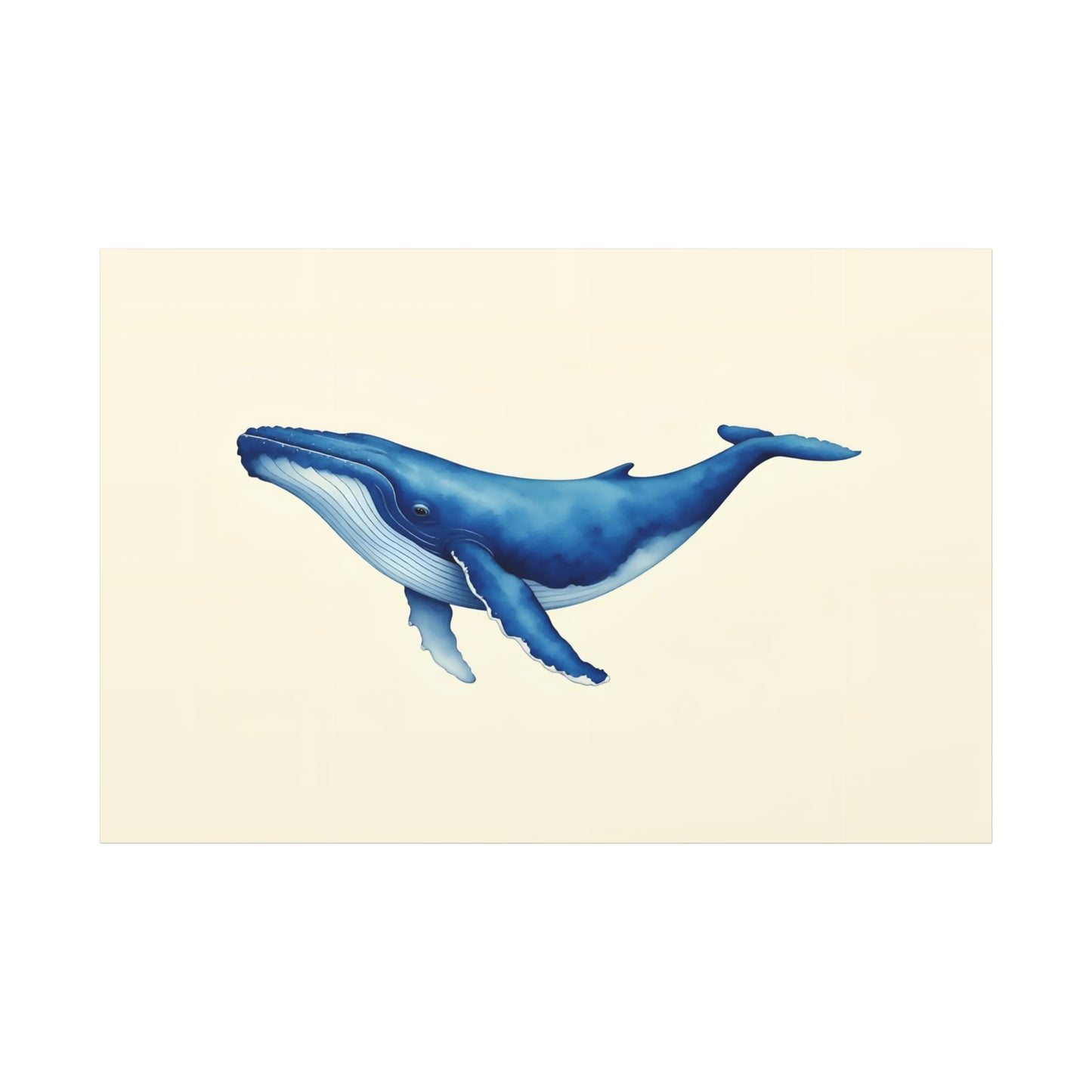 Blue Whale Watercolor Canvas