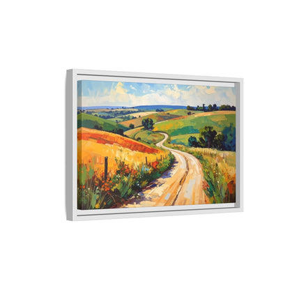 Lazy Country Road #3 - Framed Canvas