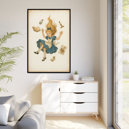 Alice Down the Rabbit Hole - Framed Canvas