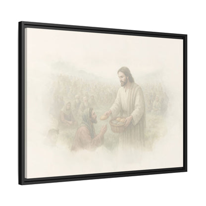 Jesus Feeds The 5,000 - Framed Canvas