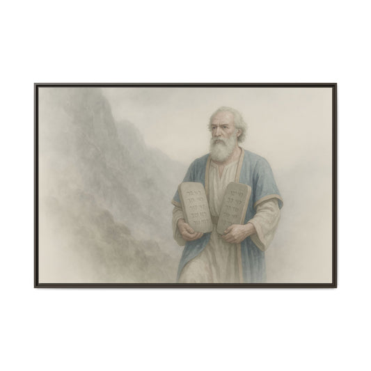 Moses Comes Down from the Mountain - Framed Canvas