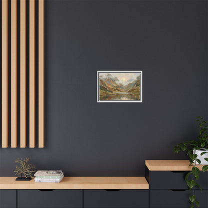 Misty Mountain Lake - Framed Canvas
