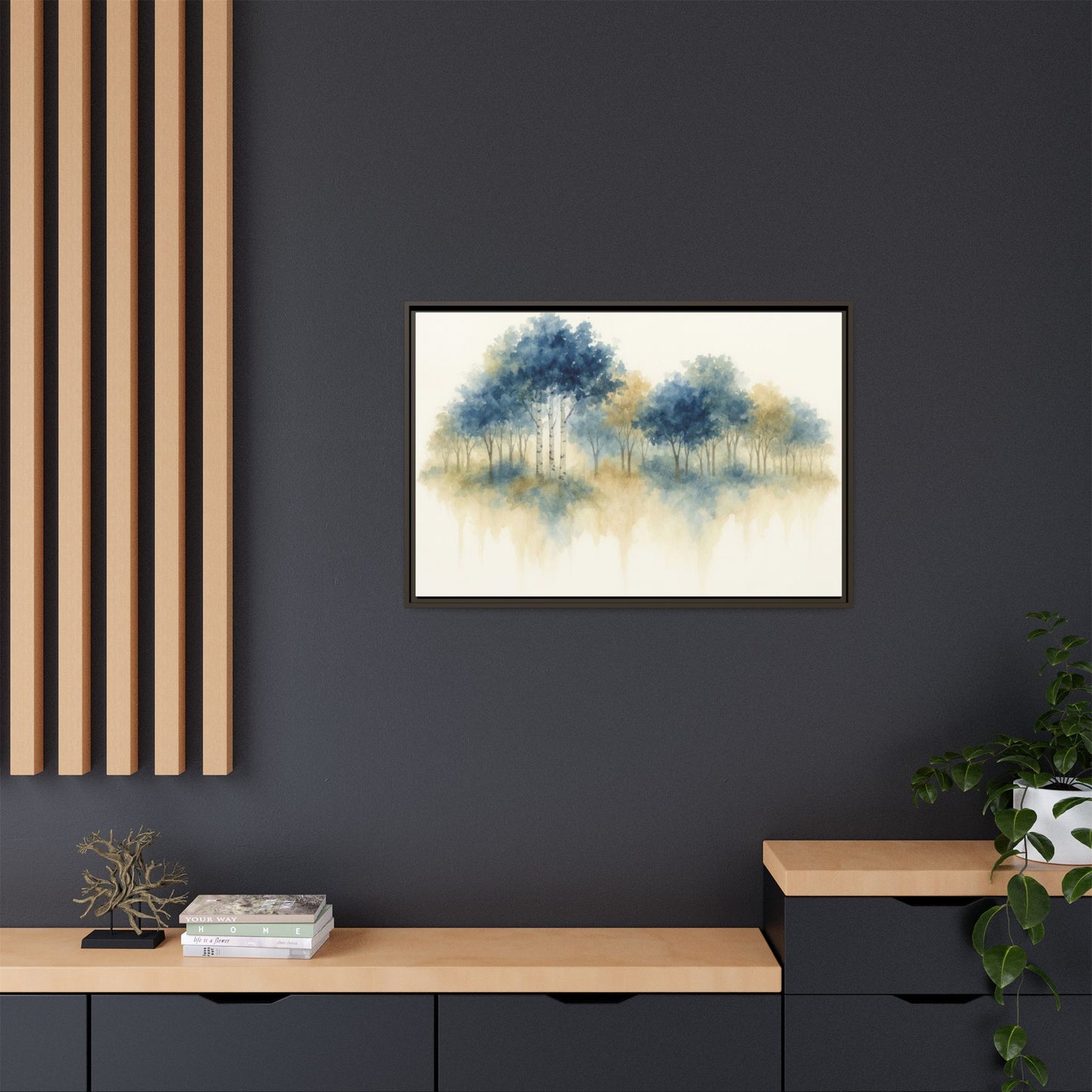 Floating Aspen and Birch Forest - Framed Canvas