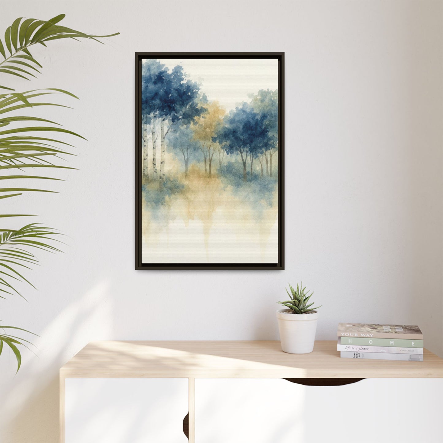 Floating Aspen and Birch Forest - Framed Canvas