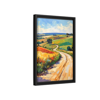 Lazy Country Road #3 - Framed Canvas