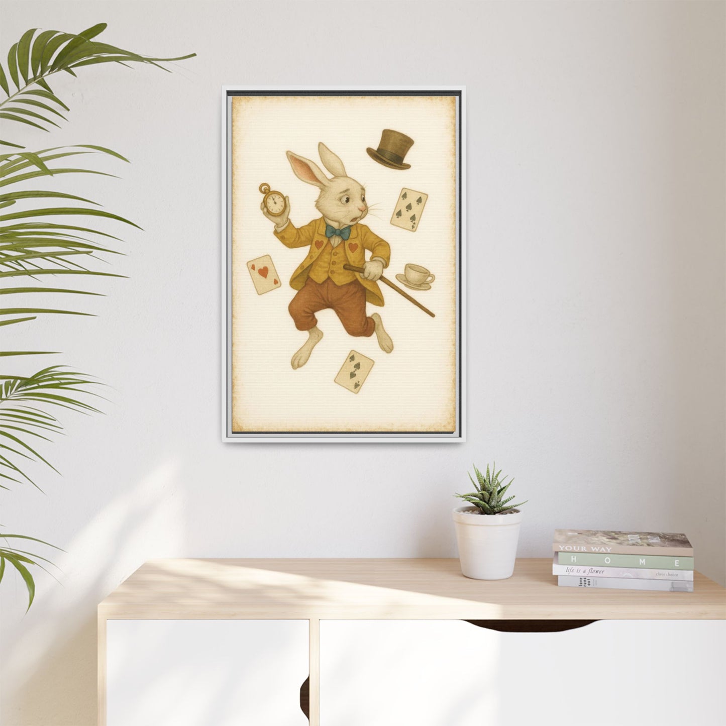 The White Rabbit - Framed Canvas