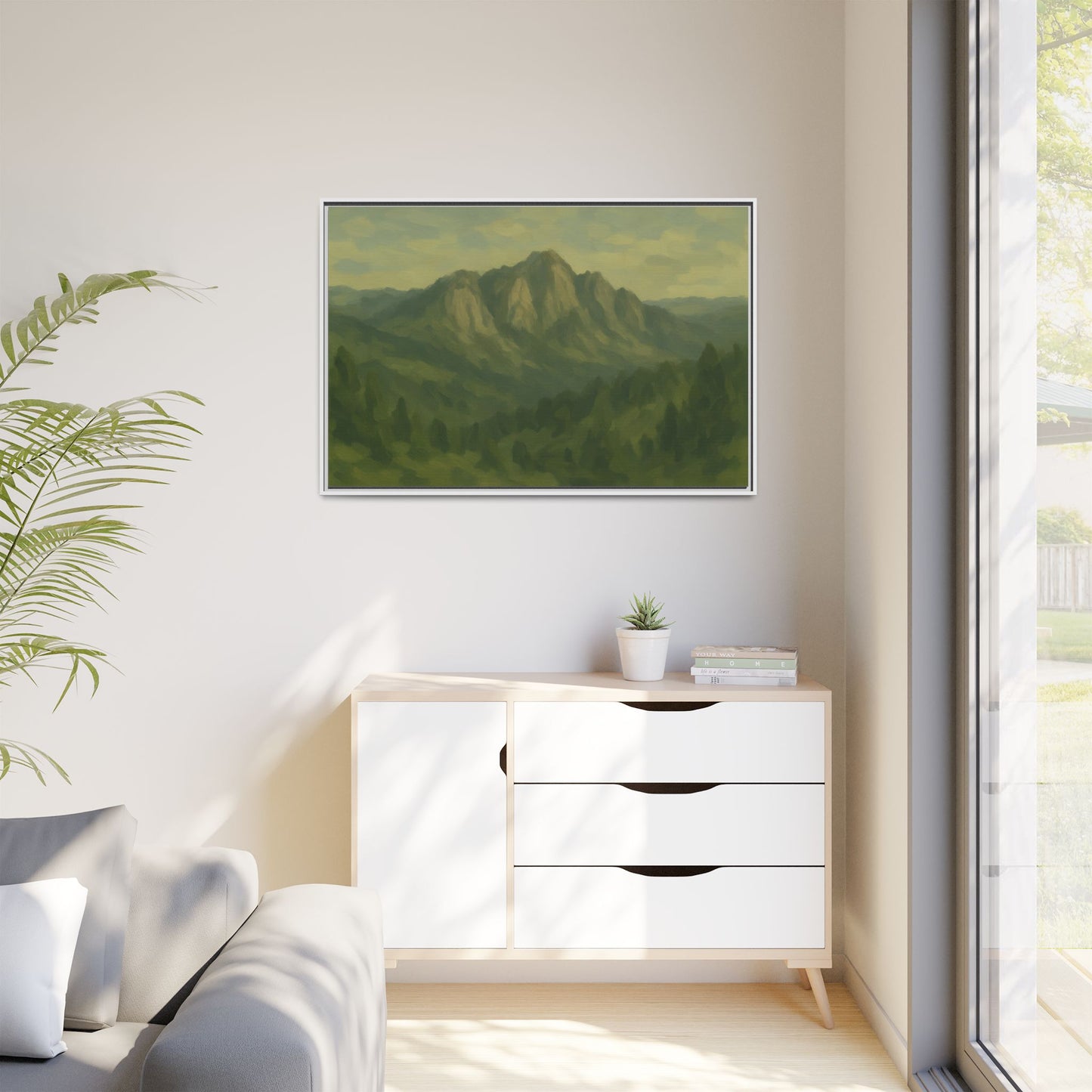 Green Mountains - Framed Canvas