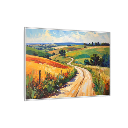 Lazy Country Road #3 - Framed Canvas