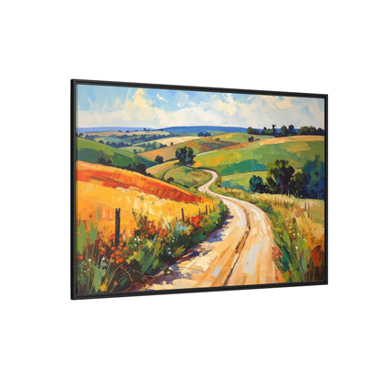 Lazy Country Road #3 - Framed Canvas