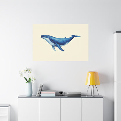 Blue Whale Watercolor Canvas