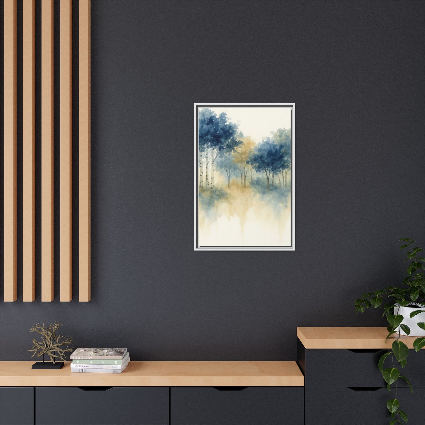 Floating Aspen and Birch Forest - Framed Canvas