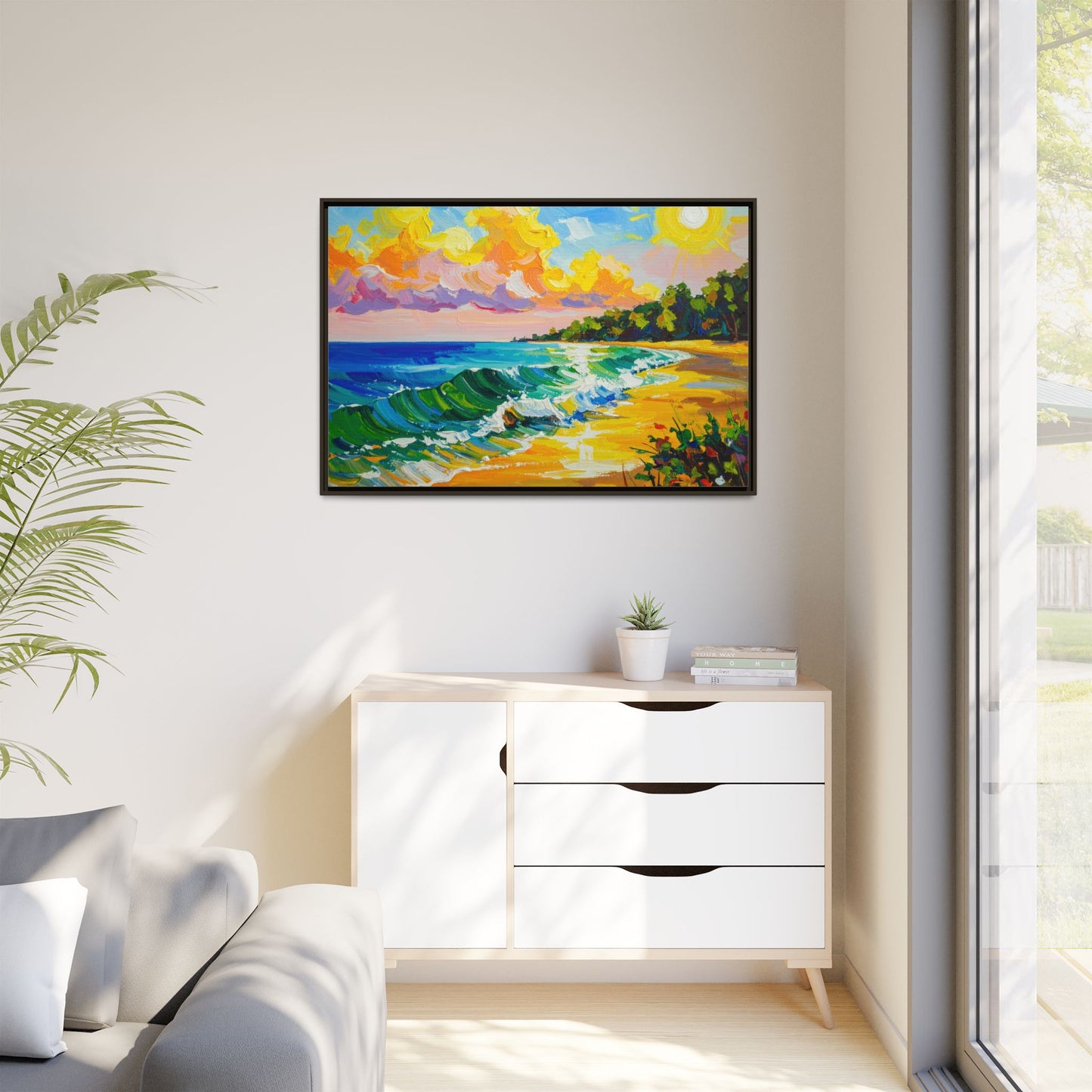 Tranquil Seascape- Framed Canvas