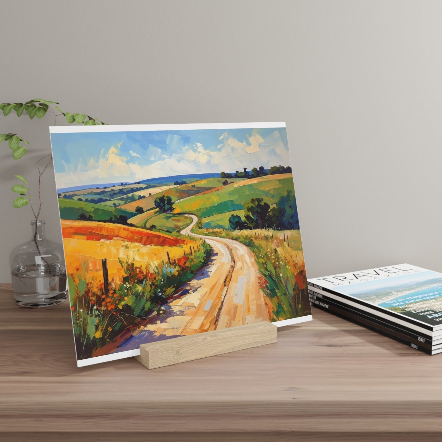 Lazy Country Road #3 - Gallery Board with Stand