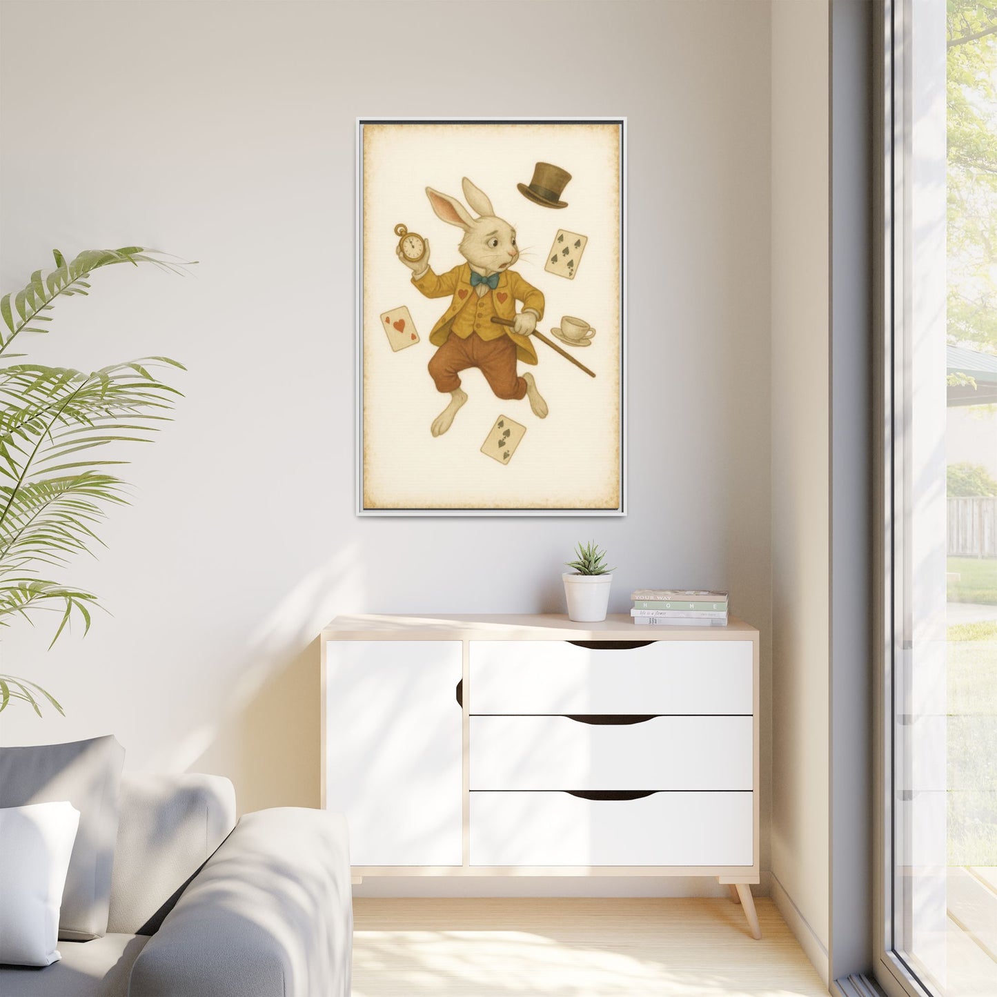 The White Rabbit - Framed Canvas