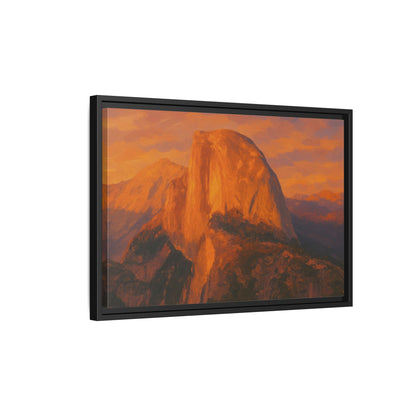 Sunset Over Half Dome - Framed Canvas