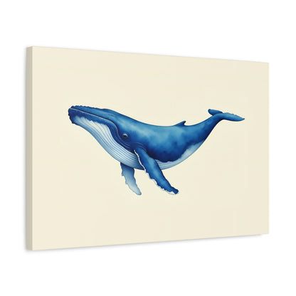 Blue Whale Watercolor Canvas