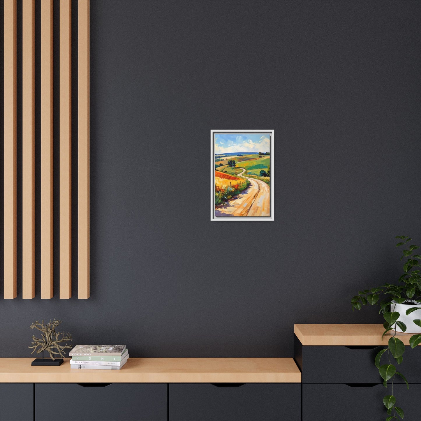 Lazy Country Road #3 - Framed Canvas