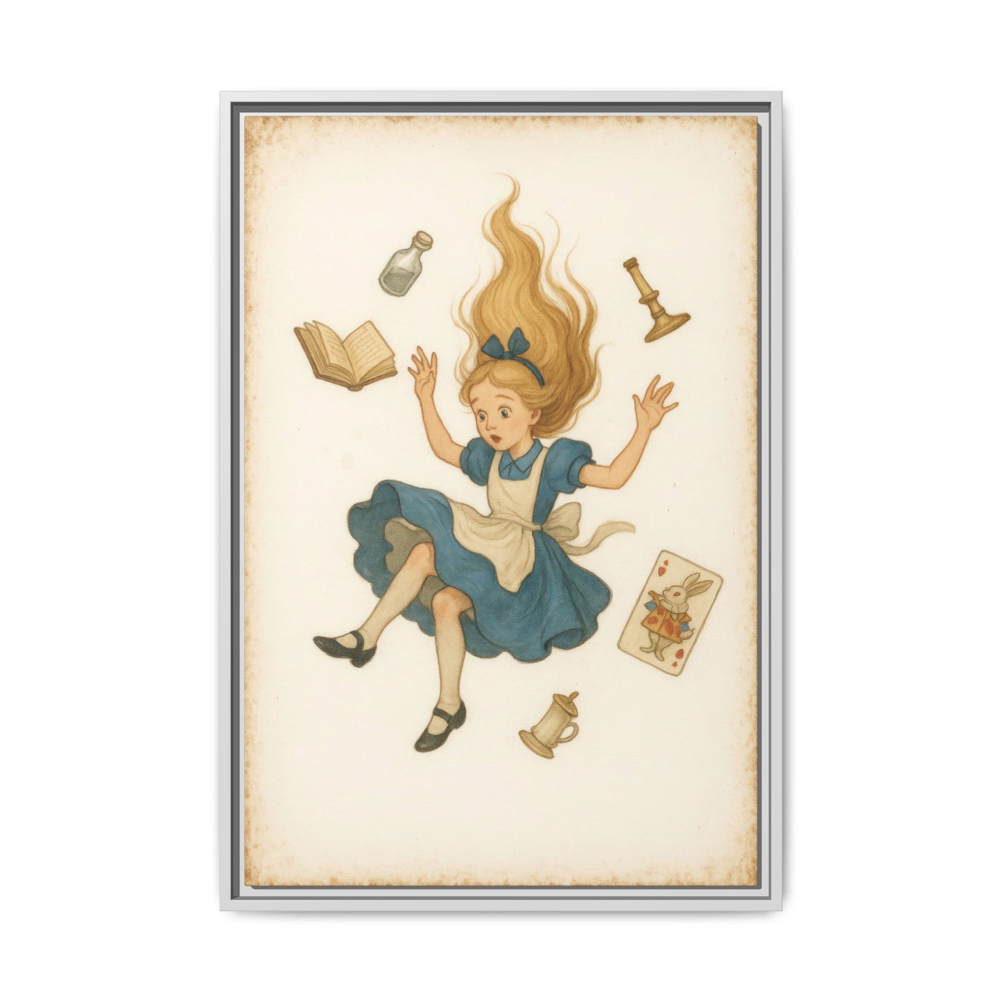 Alice Down the Rabbit Hole - Framed Canvas