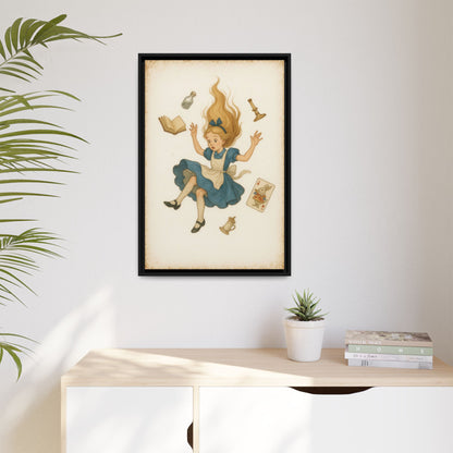 Alice Down the Rabbit Hole - Framed Canvas