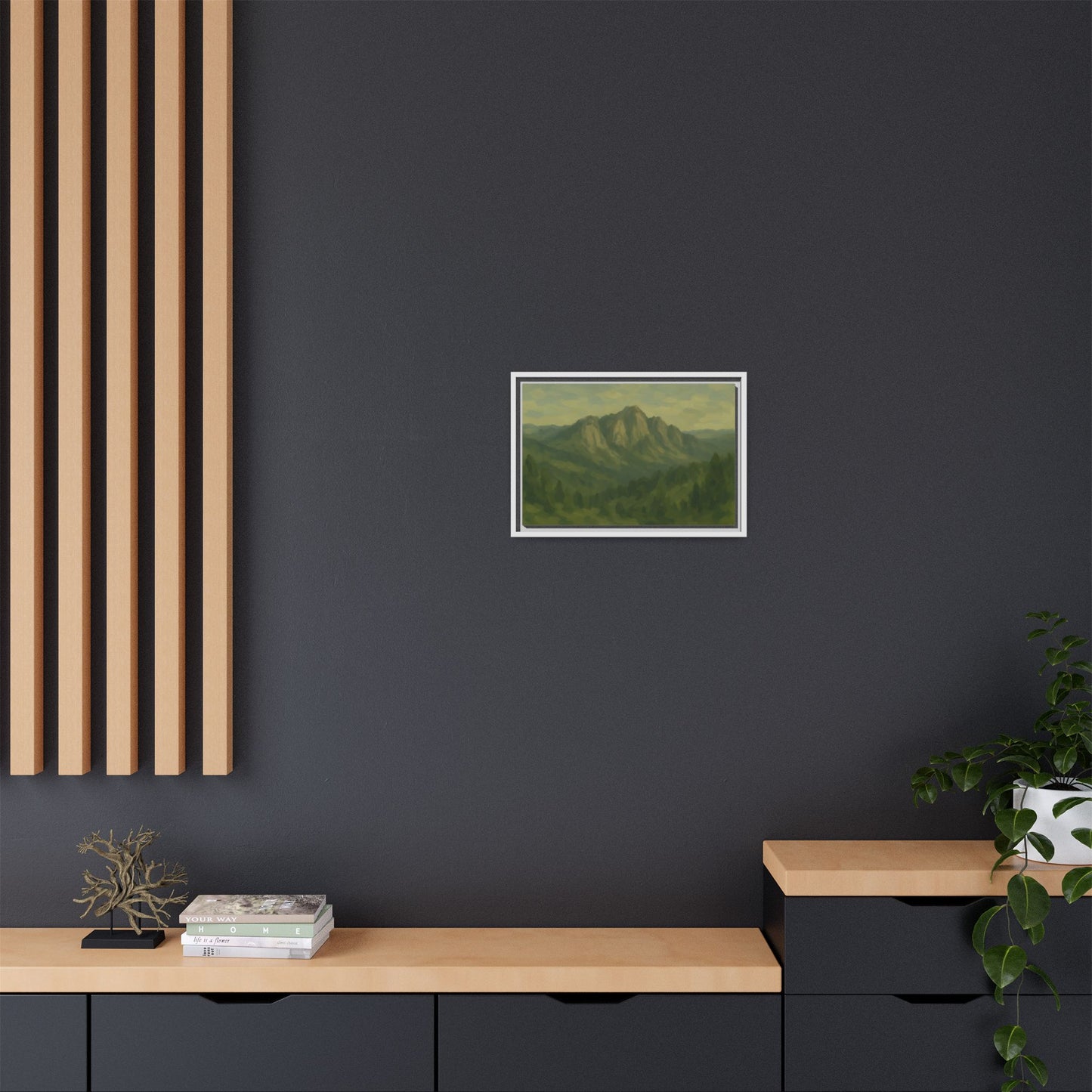Green Mountains - Framed Canvas