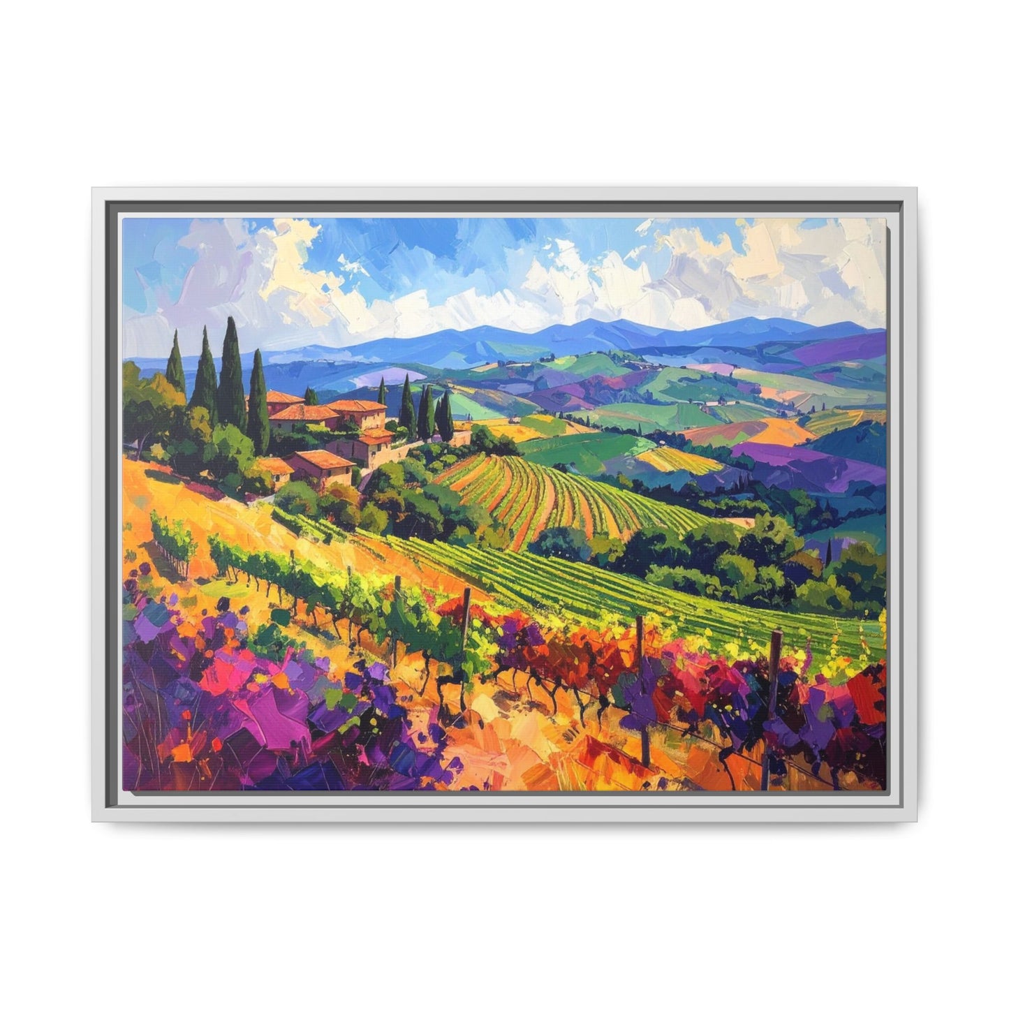 Italian Vineyard - Framed Canvas
