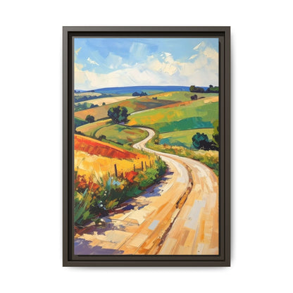 Lazy Country Road #3 - Framed Canvas