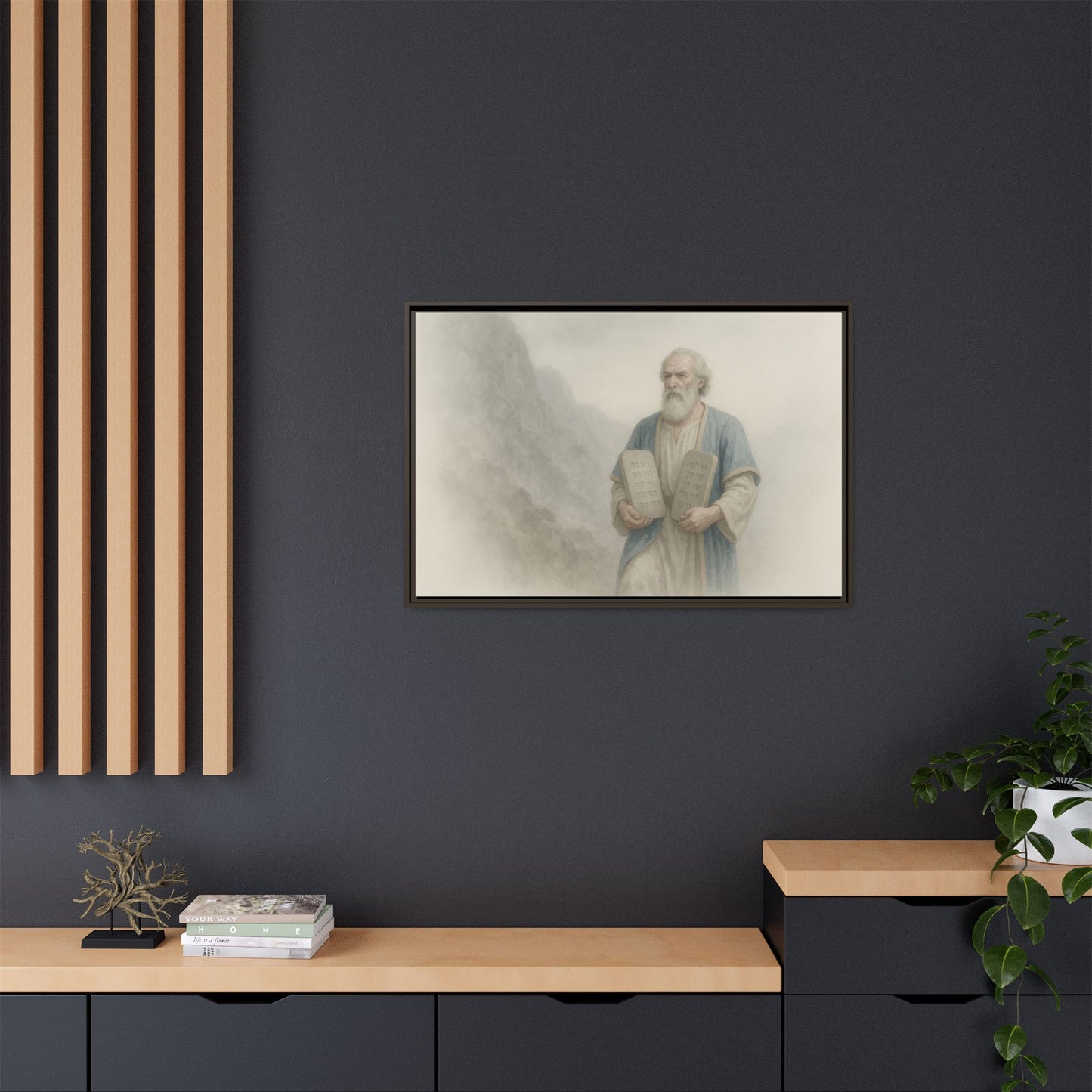 Moses Comes Down from the Mountain - Framed Canvas