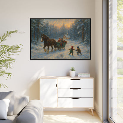 Winter Fun - Framed Canvas
