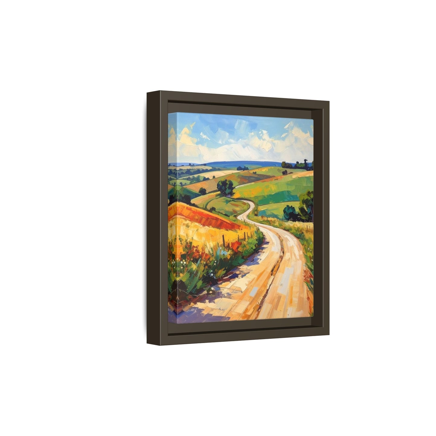 Lazy Country Road #3 - Framed Canvas