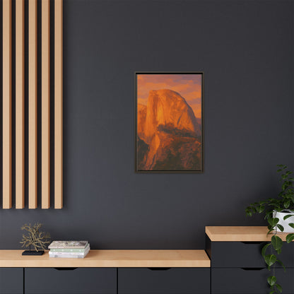 Sunset Over Half Dome - Framed Canvas
