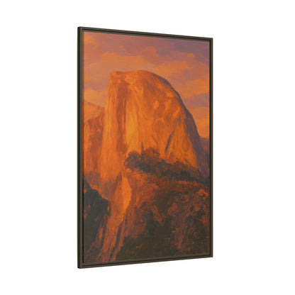 Sunset Over Half Dome - Framed Canvas