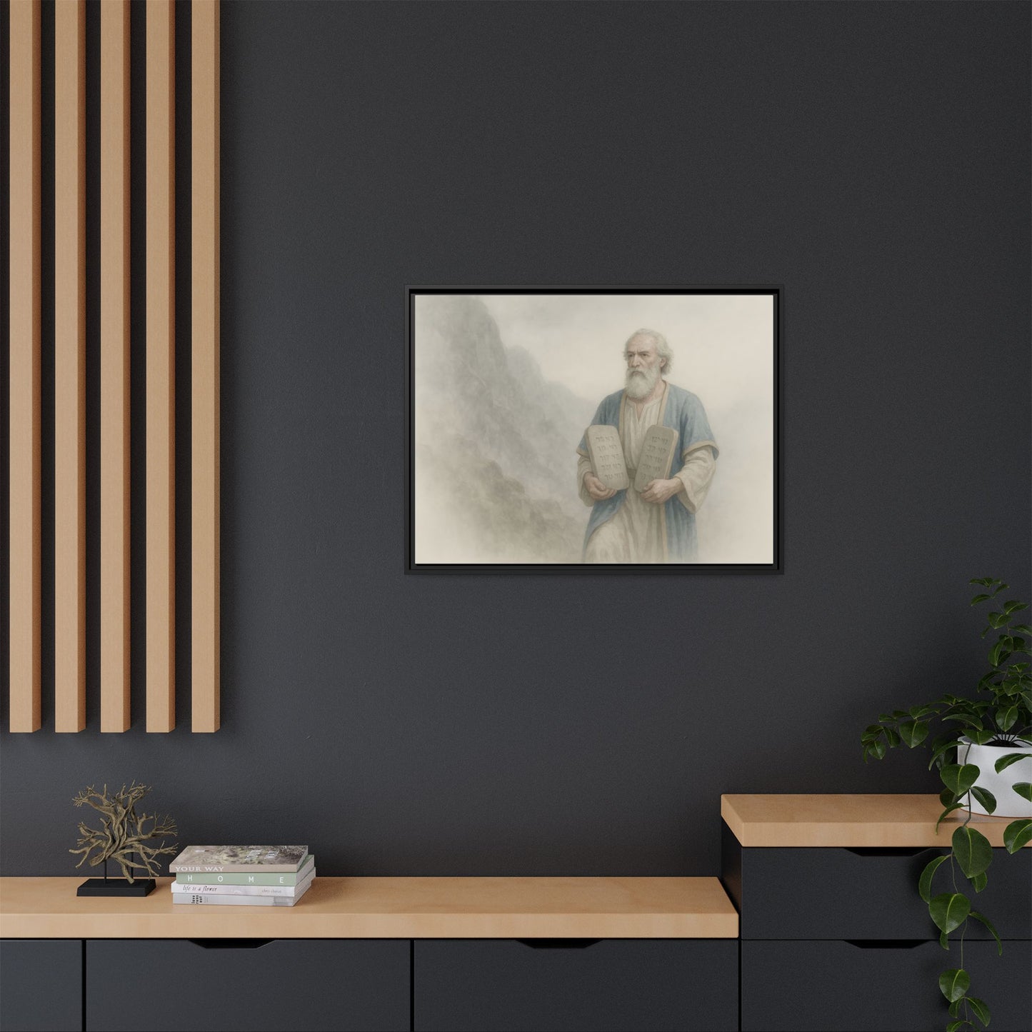 Moses Comes Down from the Mountain - Framed Canvas