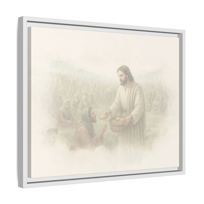 Jesus Feeds The 5,000 - Framed Canvas