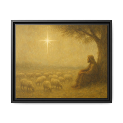 Shepherd In The Field - Framed Canvas