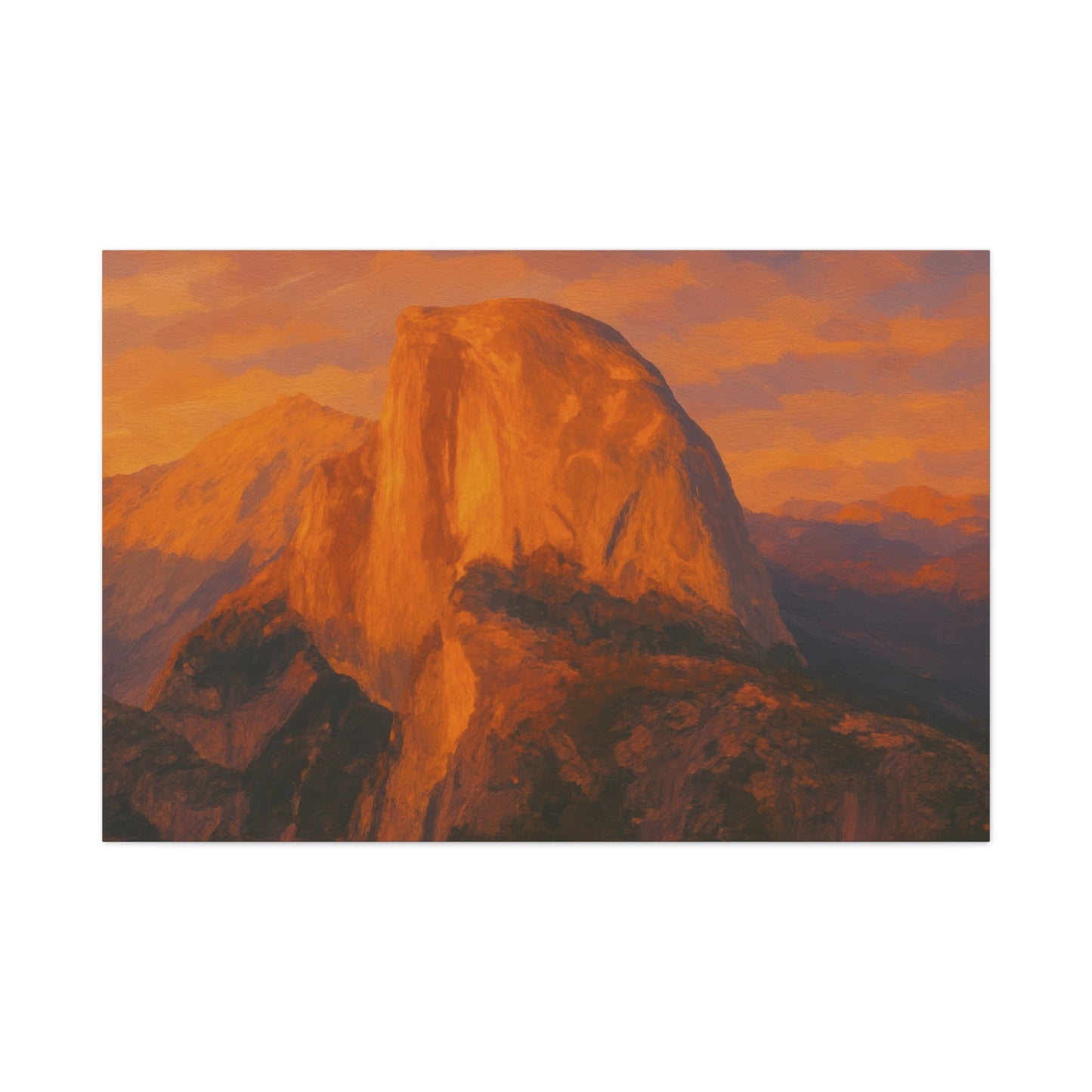 Sunset Over Half Dome Canvas