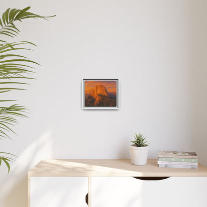 Sunset Over Half Dome - Framed Canvas