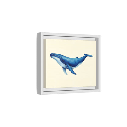 Blue Whale Watercolor - Framed Canvas