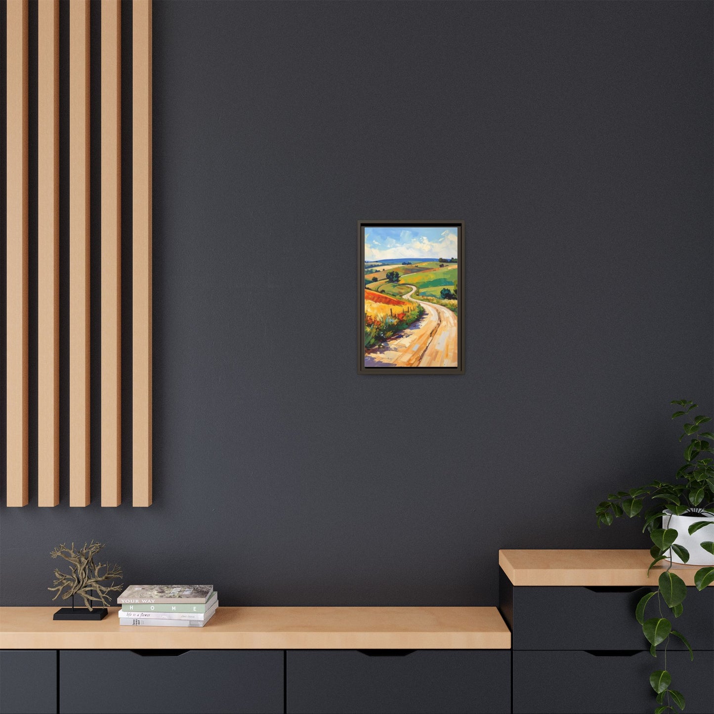 Lazy Country Road #3 - Framed Canvas