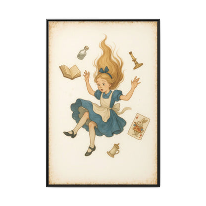 Alice Down the Rabbit Hole - Framed Canvas